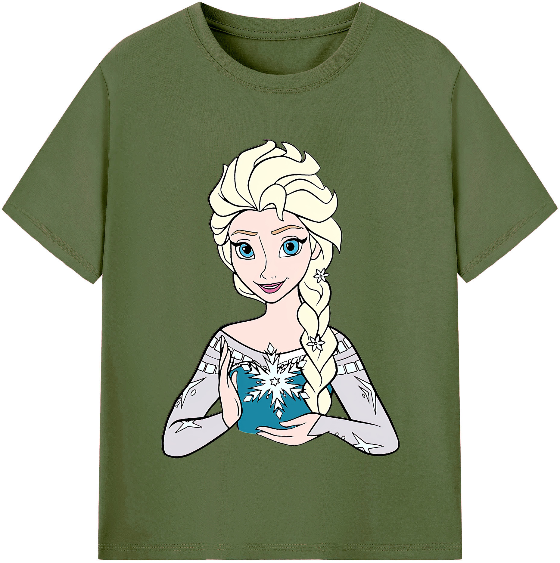 （画像用） アナと雪の女王 アンナ エルサ Frozen Anna Elsa 綿100％半袖Tシャツ（フロントプリント）